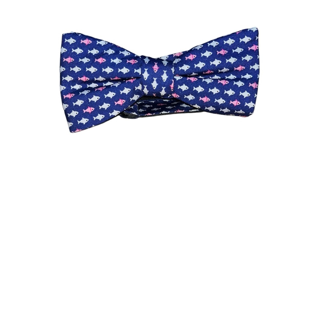 Chaps Blue Fish Pattern Bow Tie, Adjustable